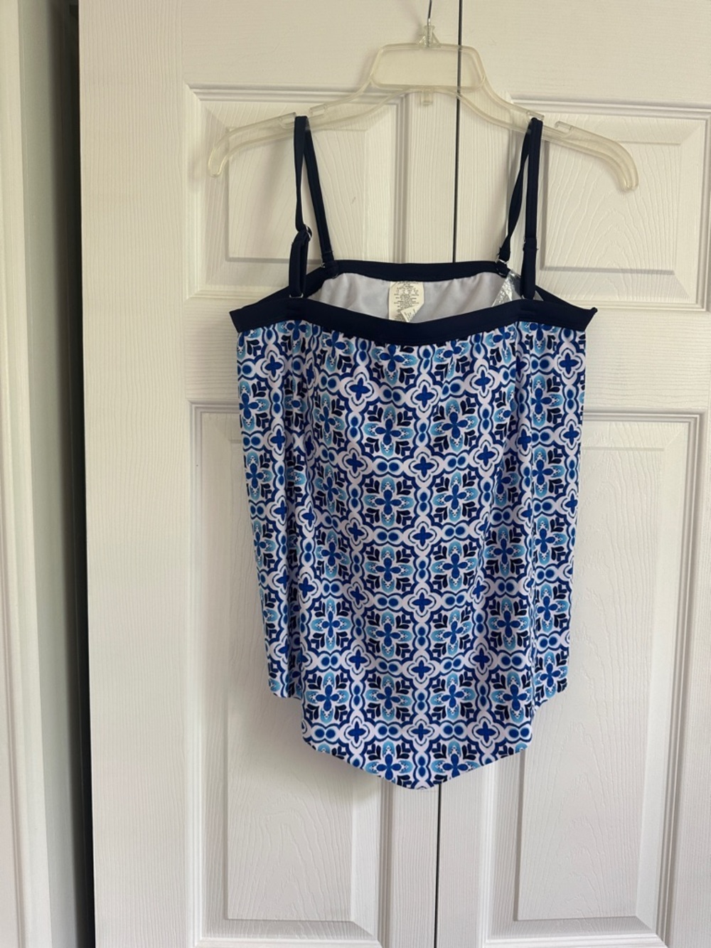 Swim Solutions Blue & Navy Geometric Tankini Top